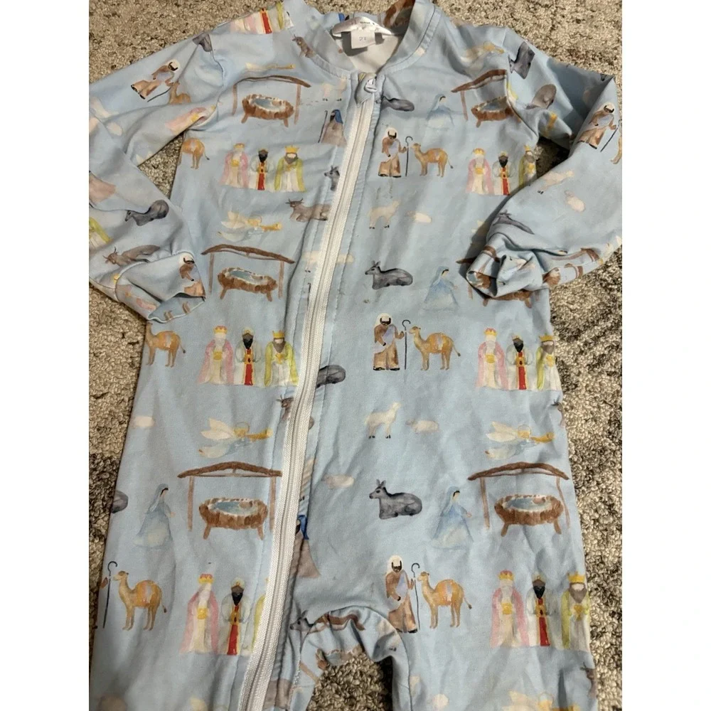 Cecil And Lou Blue Nativity One Piece Pj Size 2t
